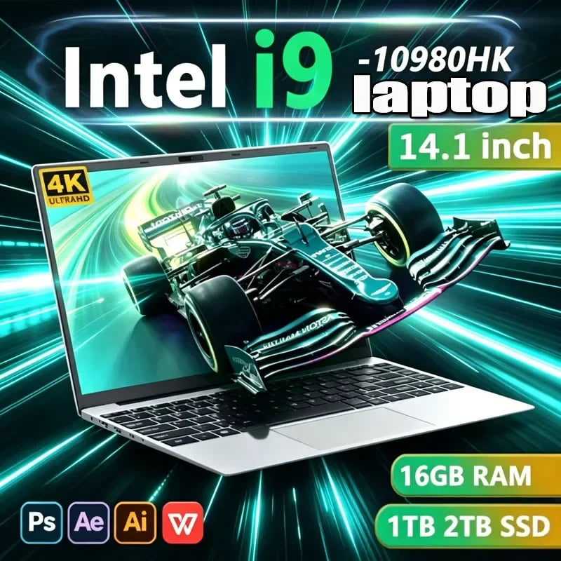 Portátil 2026 I9 Windows 11: 14.1" FHD, 16GB RAM, 1TB SSD Gamer